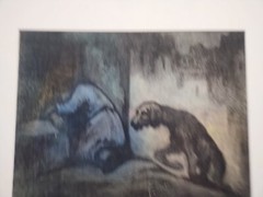Eugene Higgins 1874 1958 NY Kansas WPA 10.75x 14.75 view Painting Pastel Dog Man