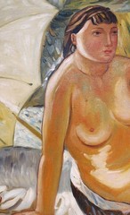 Oil Painting Copy on Canvas Portrait of a Sitting Woman by M. Barraud