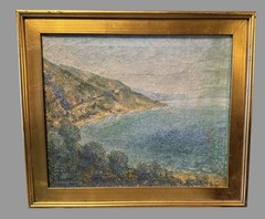 Antique Gilt Framed Impressionistic Landscape Oil Painting New Hope S.G Phillips