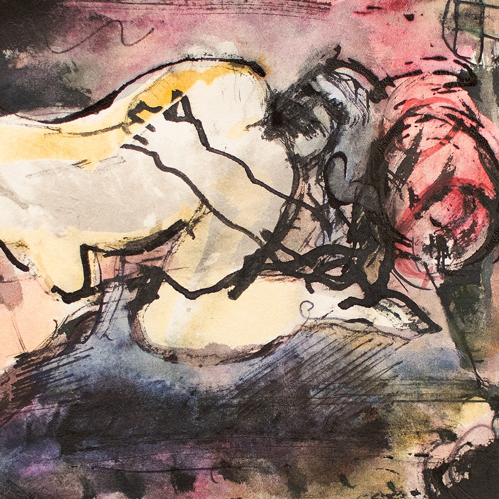 Rolf Walter Erotic Scene In Cell Watercolor Pen Paper 1989 Signed