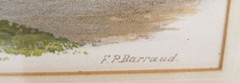 Antique Watercolor Painting Oxford University Francis Barraud Magdalen College
