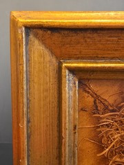 Original Oil Painting Bird Nest W/Blue Robin Eggs~Signed Nelda~Wood Frame 11×9.5