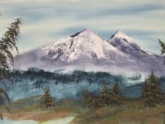 Mountain Landscape Oil Painting Waterfall Forest Scene Canvas Original Art