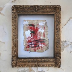 Original Mixed Media Abstract Art „Immigration 2024“ On 1800s Atlas Page