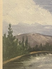 Vintage Watercolor Painting Madison River Idaho By Marilyn Edward Framed Matted