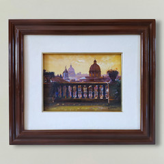 Enrico Sereni View of Rome at Sunset Contemporary Art Original Oil Painting sign