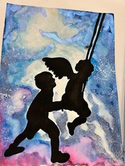Miscarriage Memorial Art Gift for Grief Loss Watercolor Painting Original Twins