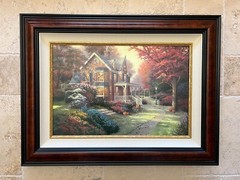 THOMAS KINKADE – „VICTORIAN AUTUMN“ S/N HAND EMBELLISHED GICLEE CANVAS w/COA