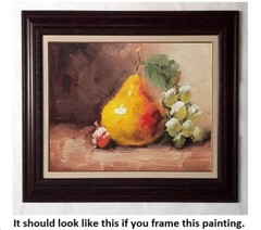 Fruit – #FT3B-12, 8×10 -100% Hand painted Oil Painting on Canvas, Canvas only