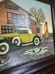 H. Hargrove „General Store” w/ Vintage Car Serigraph Oil Painting Signed Framed