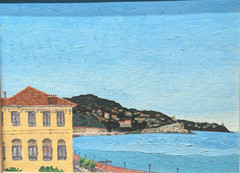Early Michael Steele Churchman Painting 10″ x 13″ Seascape Signed M.S.C. 1951