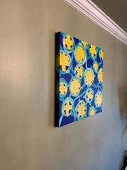 ABSTRACT Painting Original TRIPPY Art 24″x24″ Stretched Canvas