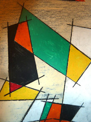 Abstract Acrylic Painting „Planks & Ladders #2“ by Anthony Charles