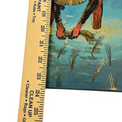 Vietnamese Lacquer on Wood Original Painting Rice Fields MCM Thanh Binh