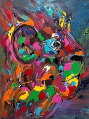 Crowned by Courage– Original Lion Painting 24×18 Acrylic on Canvas Impressionism