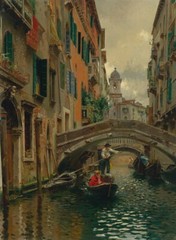 stunning oil painting handpainted on canvas-A Quiet Canal, Venice