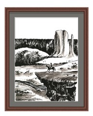 Atherton 9×12 Original Pen & ink illustration artwork „Great Valley“ hand signed