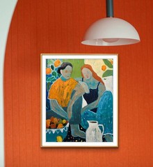 24×18 Original Painting OOAK Abstract Woman Figure Portrait Figurative Art
