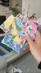 ACEO Original-Hydrangea Flower Blue- Pop Art – Acrylic Painting By Ella