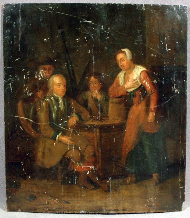 Genre Painting 17th Century Continental School Interior Bar Scene