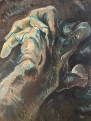 Oil Painting Panel Wood Expressionism Fauvism Expressionist 1950 Hand Art