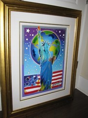 Peter Max Peace on Earth , Original Mixed Media w/Acrylic, Patriotic Series