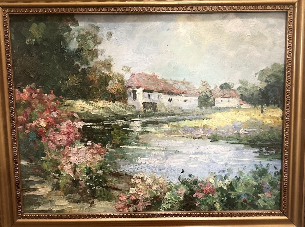 French Riviera Style Post Impressionist Painting