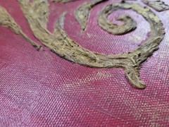Victorian Style Handmade Painting Dimensional Red Bronze Gold