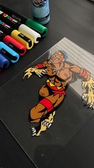 Lion Man Glass Art Fan Art Tribal Wakanda Black Panther Painting
