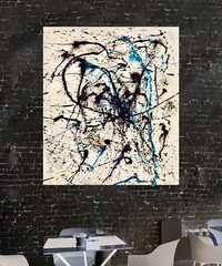 Jackson Pollock style Professional￼ Artist Canvas￼ painting￼ 72”X60”Abstract,6ft