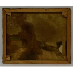 Ca 1850-1900 Old painting Pre-Alpine landscape, oil 27.2×22 in