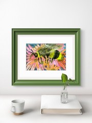 Honeybee Floral Original Abstract 9×12 Watercolor Paper Signed Contemporary
