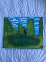 painting on canvas; “stairway to heaven”