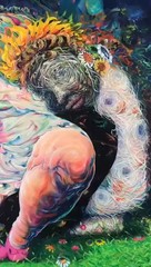 ALAIN DONATE SURREAL Oil Painting CANVAS Collectible ORIGINAL CUBAN ART 36″X48″