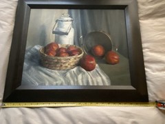 Karen Cook Oil Painting on Linen on Panel „Nectarines“ 2008 Framed 25″x21″