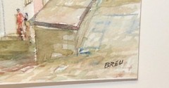 TORRI J. BREU „ZURICH PFALZGASSE“ ORIGINAL WATERCOLOR STREET SCENE PAINTING