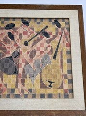 PAUL GRAY PAINTING JAZZ BLACK MUSICIANS AFRICAN AMERICAN ABSTRACT CUBISM CLUB