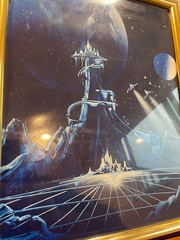 Original 2024 Moon Base Sci-Fi Painting Framed Masters Universe Style Father day