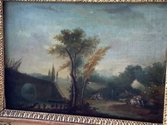 18th Century Romantic Gallant Scene Park Lovers in Garden Versailles Oil Canvas