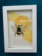 #016 Orginal Painted Watercolor Bee 4″ x 6″ Unframed Signed