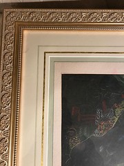 Antique After Frank Stanley Herring „Boar Scene“ Pastel Painting -Framed