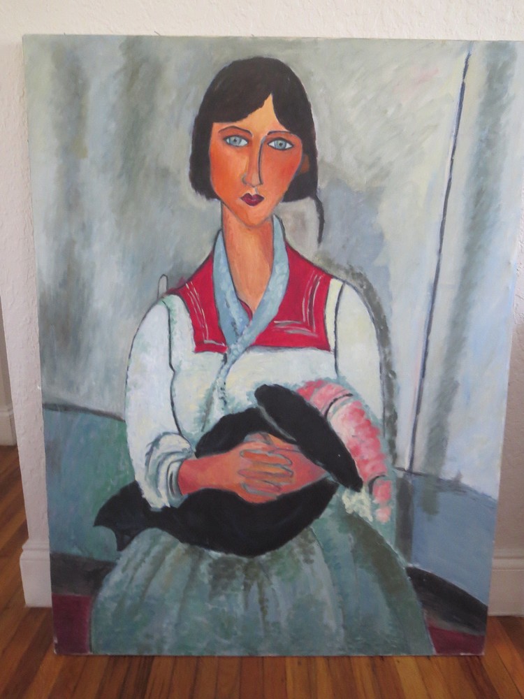 AMEDEO MODIGLIANI Gypsy Woman with Baby Repro OIL Painting 30“x40″