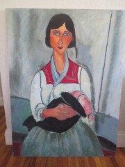 AMEDEO MODIGLIANI Gypsy Woman with Baby Repro OIL Painting 30“x40″