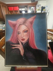 Oil painting on canvas character Ahri 40×50cm