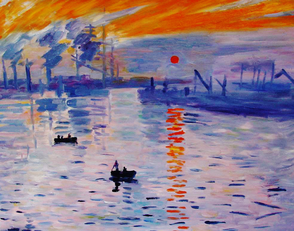 Claude Monet Repro Oil Painting on canvas – Levar Del Sole – size 36″x28″