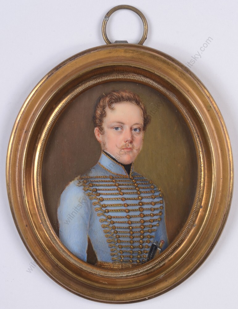 Wenzel Kraus (1791-1849) „Austrian Hussar“ fine miniature, 1835/45 (m)