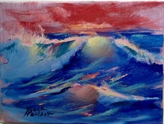 BREAK OF DAY by Buck Paulson Seascape 12×9 Original Pre-estate Sale by Collector