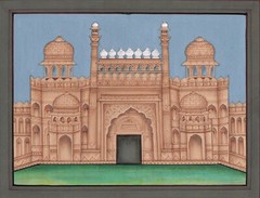 Indian Miniature Painting Of Red Fort Delhi Handmade Fine Art 13×10 Inches