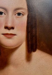 19th c. Portrait of a Young Elegant Bride-Oil painting c.1840s