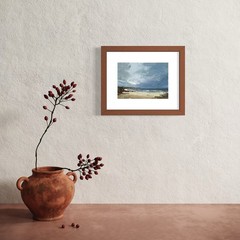 8×10 Original Oil Seascape Painting Rocky Beach Ocean Storm Coastal Art G2U